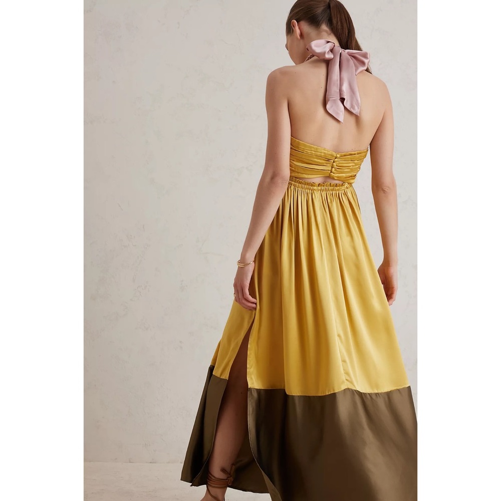 Anthropologie Silk Colorblocked Maxi Dress - Picture 3 of 12
